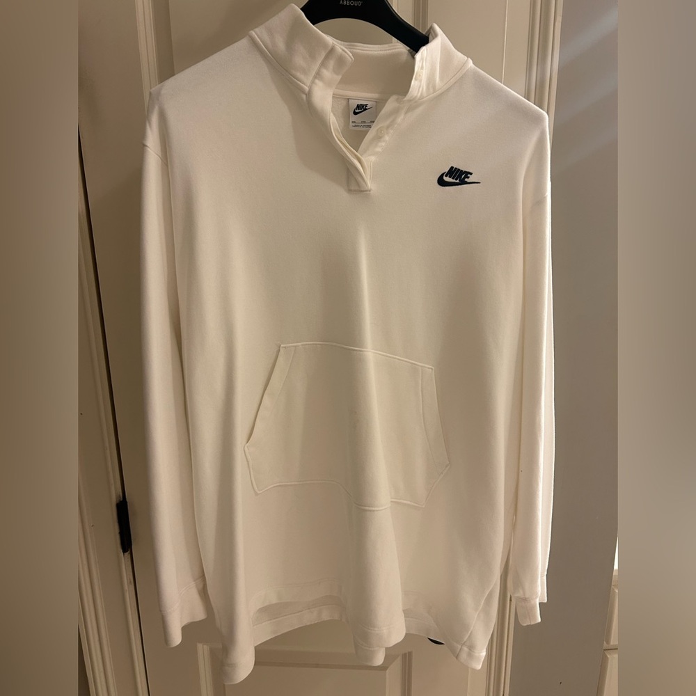 Nike Womens Classic White Tunic Mock Neck Sweatshirt XXL
